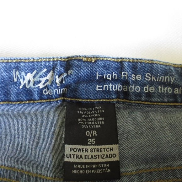 4/$14 MOSSIMO womens SKINNY jeans HIGH RISE denim POWER STRETCH blue SIZE 0 - Picture 9 of 13